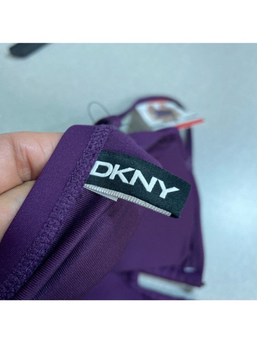 NWT DKNY Women's M Purple Strapless One-Piece Swimsuit Adjustable Straps B1729 - Picture 7 of 14